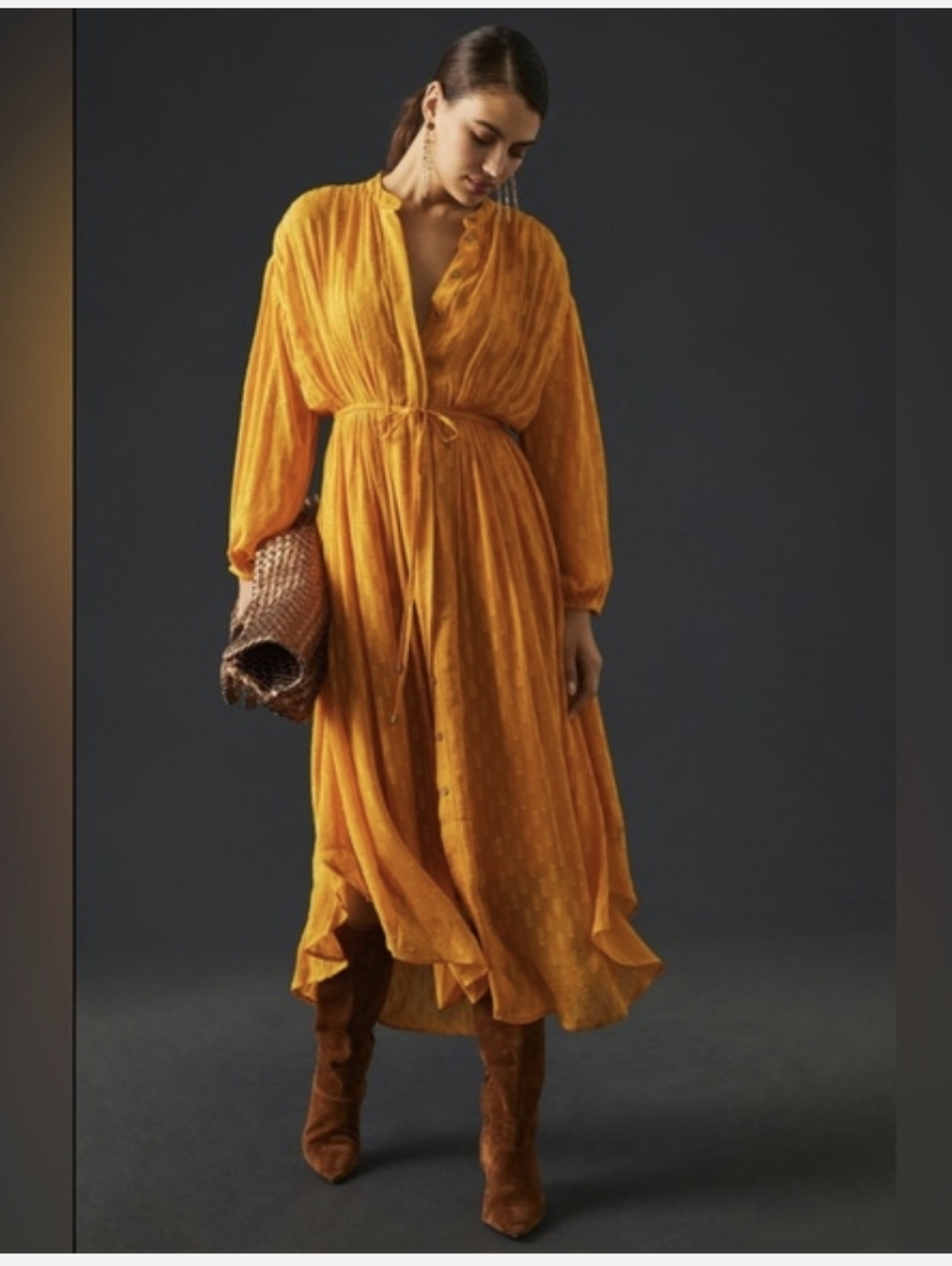 Anthropologie Allene Shimmer Maxi Dress, Size Small